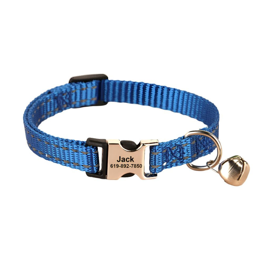 Premium Nylon Reflective Personalized Collar with Bell